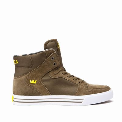 Supra VAIDER - Miesten Matalavartiset Tennarit - Khaki/Valkoinen